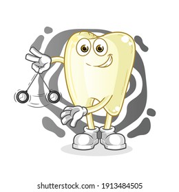 tooth hypnotizing cartoon. cartoon mascot vector