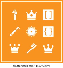 tooth icon. 9 tooth vector set. saw blade, teeth brush, toothbrush and tooth brush icons for web and design about tooth theme