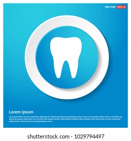 Tooth Icon Abstract Blue Web Sticker Button