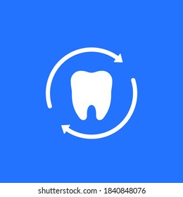 tooth icon with arrows, vector