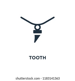 Tooth icon. Black filled vector illustration. Tooth symbol on white background. Can be used in web and mobile.