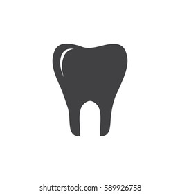 Tooth icon in black on a white background. Vector illustration