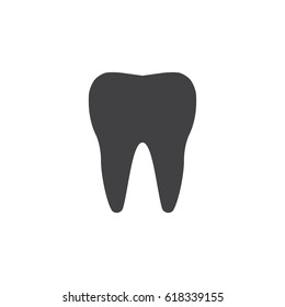 Tooth icon in black on a white background. Vector illustration
