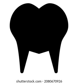 tooth icon with black outline style