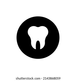 Tooth icon in black round