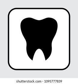Tooth icon. Black silhouette. Vector illustration