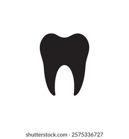 Tooth icon. Black Tooth silhouette vector illustration isolated on white background