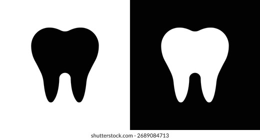 Icono de diente. El Vector de silueta negro