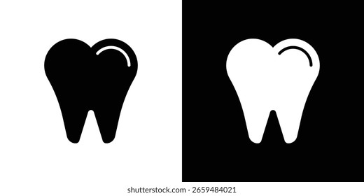 Zahnsymbol schwarze Silhouette für Web, und mobile App