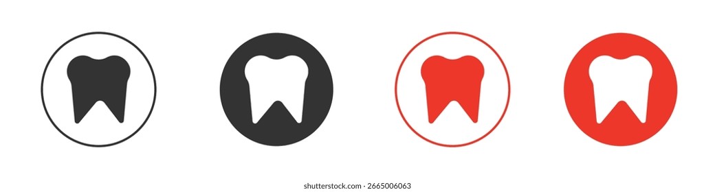 Tooth icon. Black style vector icons. Isolated sign symbol