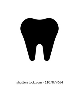  Tooth icon. Black vector illustration on a white background.