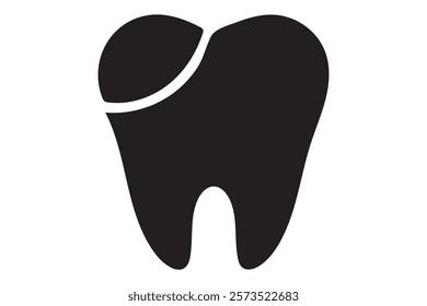 Tooth icon black vector illustration silhouette isolated on white background