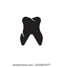 Tooth icon black and white vector sign