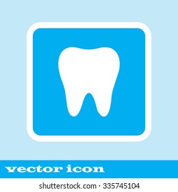 tooth icon, blue icon icom. eps 10 .