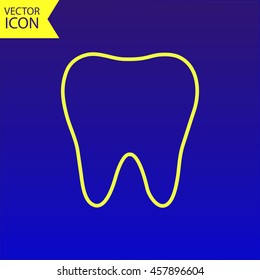 tooth icon, blue icom. eps 10