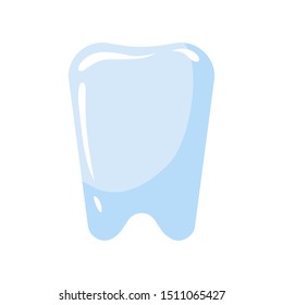 Tooth icon. Blue tooth symbol in flat style isolated on white background.  Vector illustration.