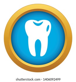 Tooth icon blue vector isolated on white background for any design