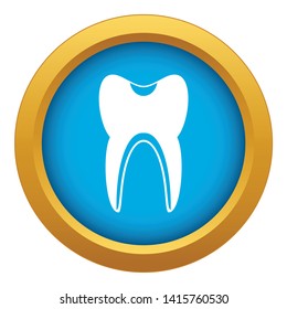 Tooth icon blue vector isolated on white background for any design