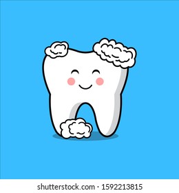 Tooth icon. Care of cleaning teeth. Vector illustration. Part 2.