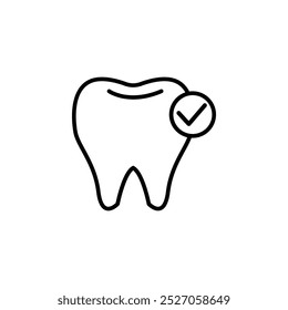 Tooth Icon With Check Mark. Dental Care, Dentistry, Dental Health Concept.