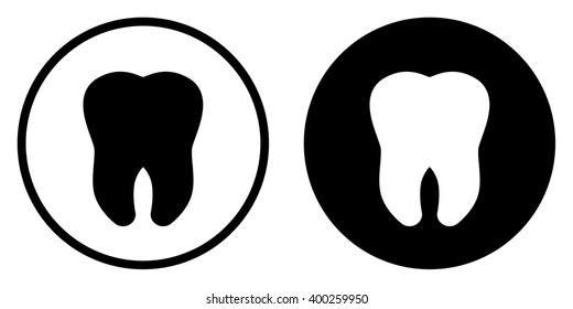 Tooth icon in circle . Vector illustration