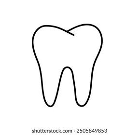 Tooth icon. Clean and healthy tooth. Dental symbol isolated on white background. Vector illustration