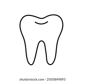 Tooth icon. Clean and healthy tooth. Dental symbol isolated on white background. Vector illustration