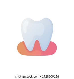 Tooth icon. Colorful illustration of healty tooth isolated on white. 