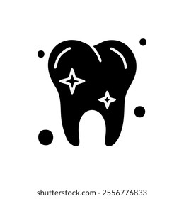 Tooth icon, concept illustration, glyph symbol, vector flat sign.