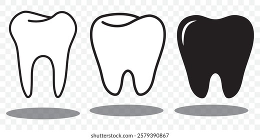 Tooth Icon. Tooth icon in continuous line drawing style. Line art of tooth icon. Vector illustration. Abstract transparent background. Eps 10.