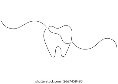 
Tooth icon continuous line drawing minimalist dental vector illustration