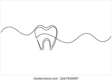 
Tooth icon continuous line drawing minimalist dental vector illustration