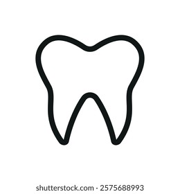 Tooth icon, crafted with a clean and contemporary aesthetic, perfect for dental clinics, oral health campaigns, and educational materials about dental hygiene