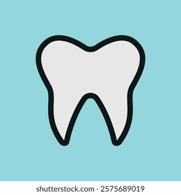 Tooth icon, crafted with a clean and contemporary aesthetic, perfect for dental clinics, oral health campaigns, and educational materials about dental hygiene