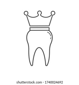 tooth icon dent smile crown logo vector illustration