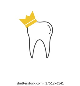 tooth icon dent smile crown logo vector illustration