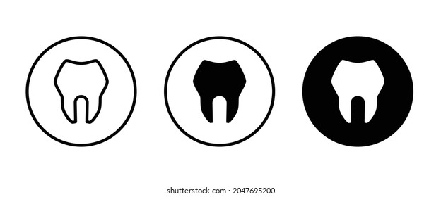 Tooth icon, dental care element of dentistry icons button, vector, sign, symbol, logo, illustration, editable stroke, flat design style isolated on white