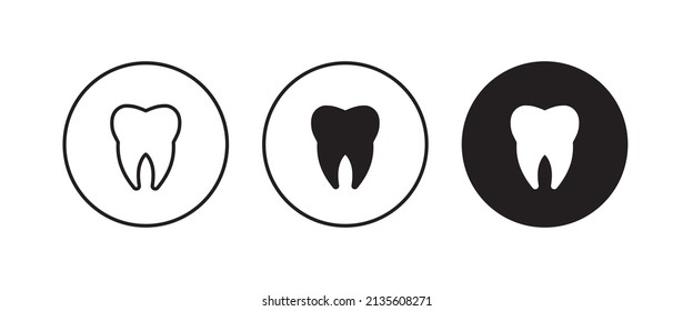 Tooth icon, dental care element of dentistry icons button, vector, sign, symbol, logo, illustration, editable stroke, flat design style isolated on white