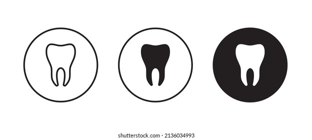 Tooth icon, dental care element of dentistry icons button, vector, sign, symbol, logo, illustration, editable stroke, flat design style isolated on white