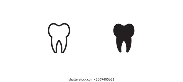 Tooth icon, dental care element of dentistry icons button, vector, sign, symbol, logo, illustration, editable stroke, flat design style isolated on white