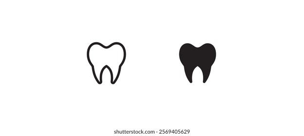 Tooth icon, dental care element of dentistry icons button, vector, sign, symbol, logo, illustration, editable stroke, flat design style isolated on white
