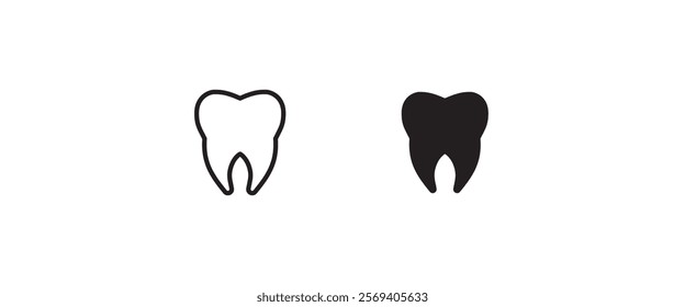 Tooth icon, dental care element of dentistry icons button, vector, sign, symbol, logo, illustration, editable stroke, flat design style isolated on white