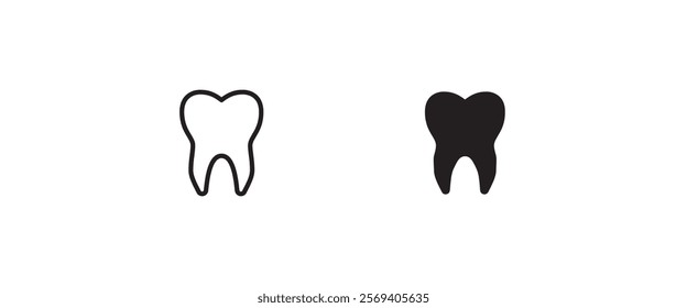 Tooth icon, dental care element of dentistry icons button, vector, sign, symbol, logo, illustration, editable stroke, flat design style isolated on white