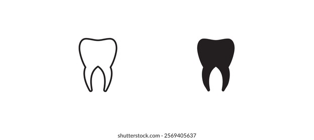 Tooth icon, dental care element of dentistry icons button, vector, sign, symbol, logo, illustration, editable stroke, flat design style isolated on white