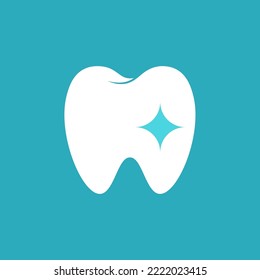 Tooth icon. Dental clinic logo. Can be used as a logo for dentistry, dentist or dental clinic, dental care and health concept. Vector illustration of healthy and clean teeth.