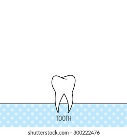 Tooth icon. Dental stomatology sign. Dentistry symbol. Circles seamless pattern. Background with icon. Vector