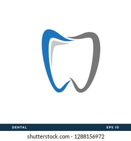 Tooth Icon Dental Symbol logo Template