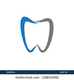 Tooth Icon Dental Symbol logo Template