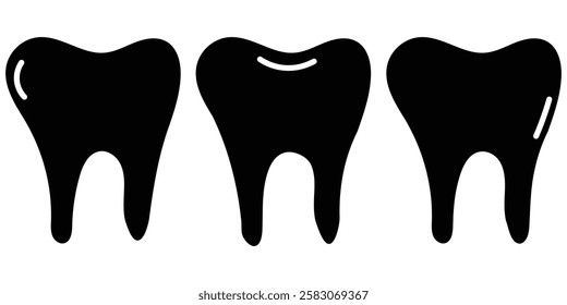 Tooth icon. Dental symbol. Teeth care vector. containing tooth, dentist, toothpaste, toothbrush, teeth, implant and dentistry icons. Dentist clinic logo. Tooth health, Toothache pictogram. EPS 10