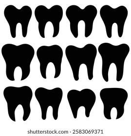 Tooth icon. Dental symbol. Teeth care vector. containing tooth, dentist, toothpaste, toothbrush, teeth, implant and dentistry icons. Dentist clinic logo. Tooth health, Toothache pictogram. EPS 10